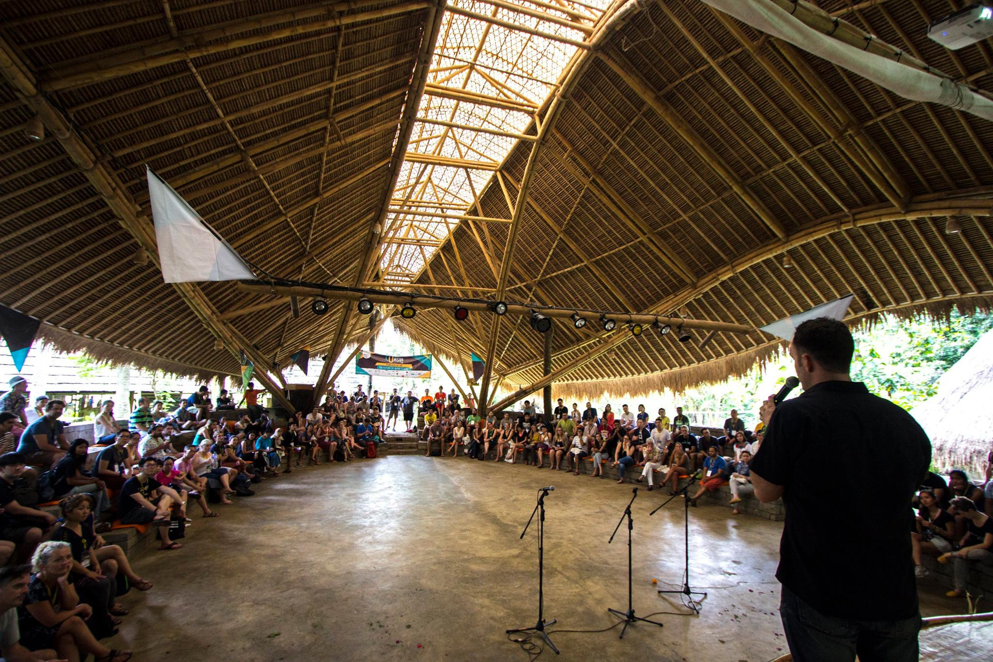 man holding a speech at the cuasia 2016 event