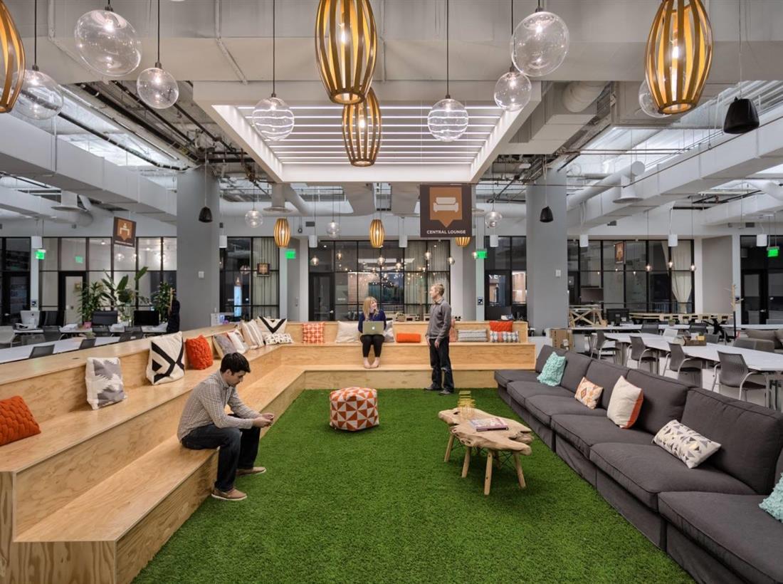 people working from a coworking office