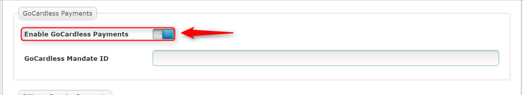 activate Enable GoCardless Payments via the Billing tab on their member profile