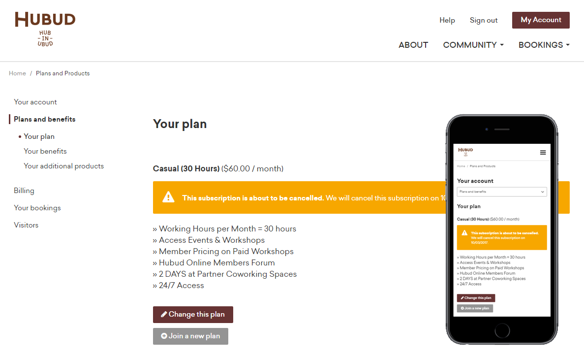 NexBoard screenshot - your plan