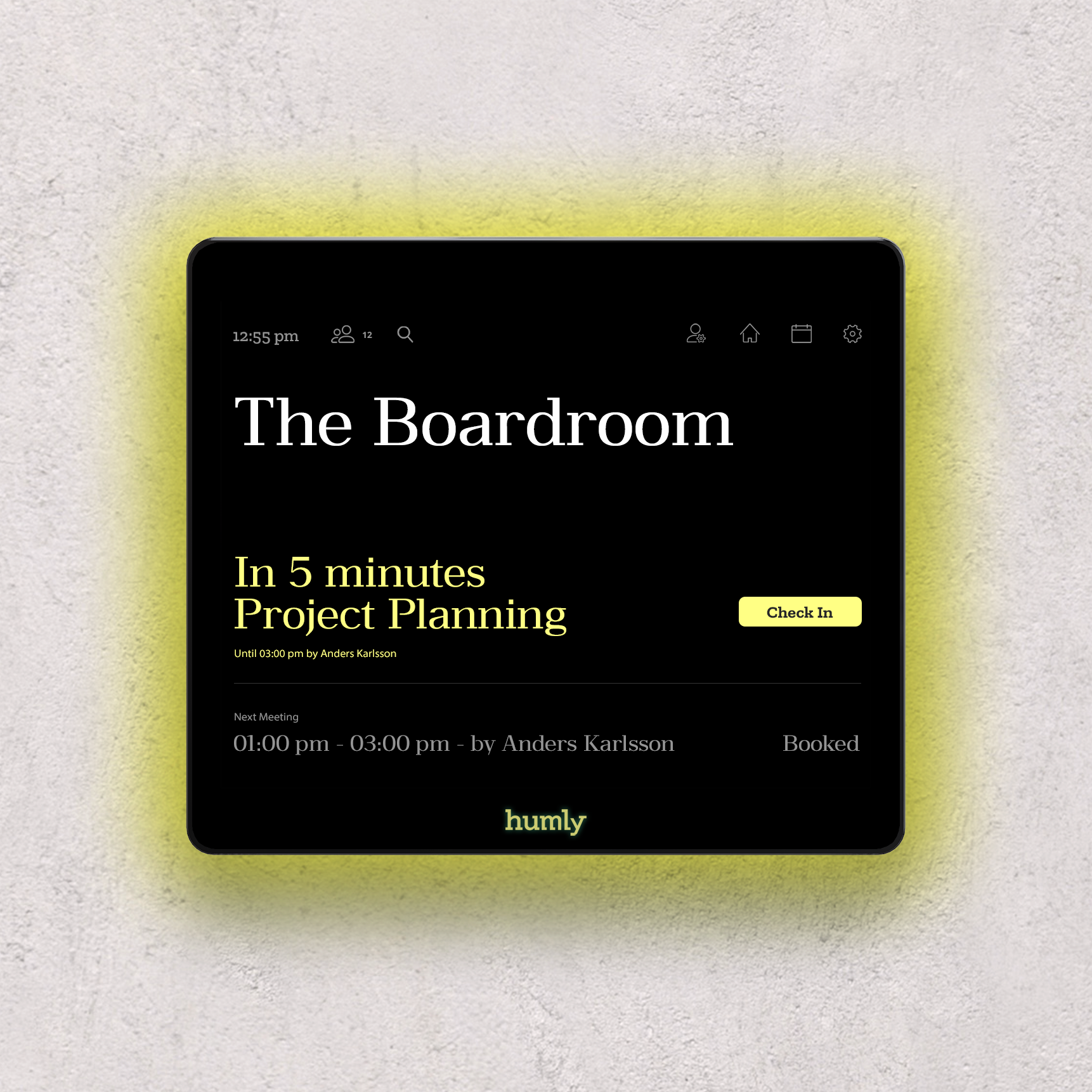 tablet - the boardroom check in