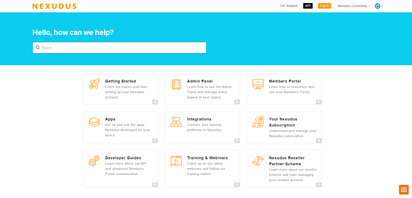 nexudus Knowledge Base screenshot