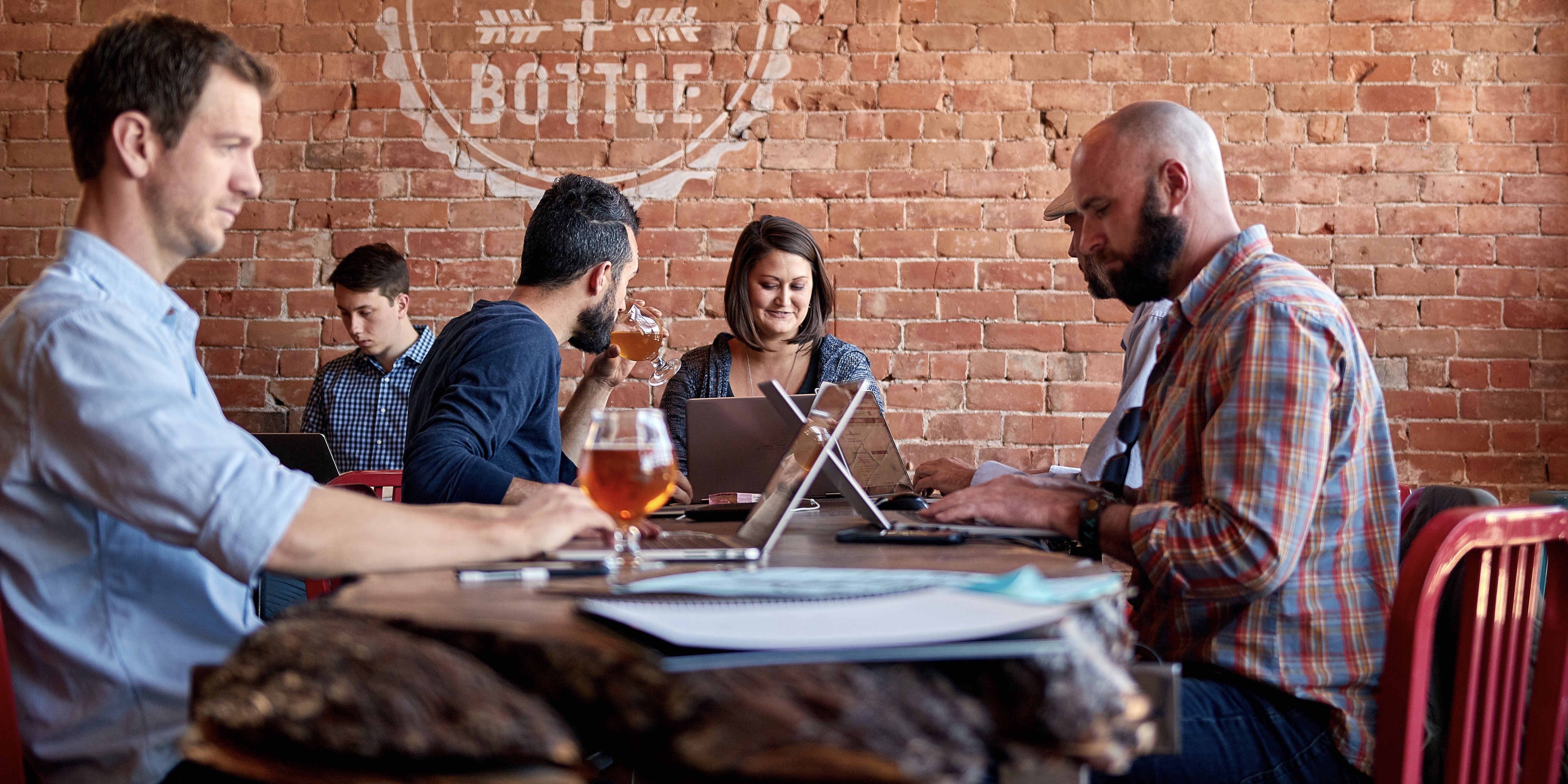 people working from a coworking office