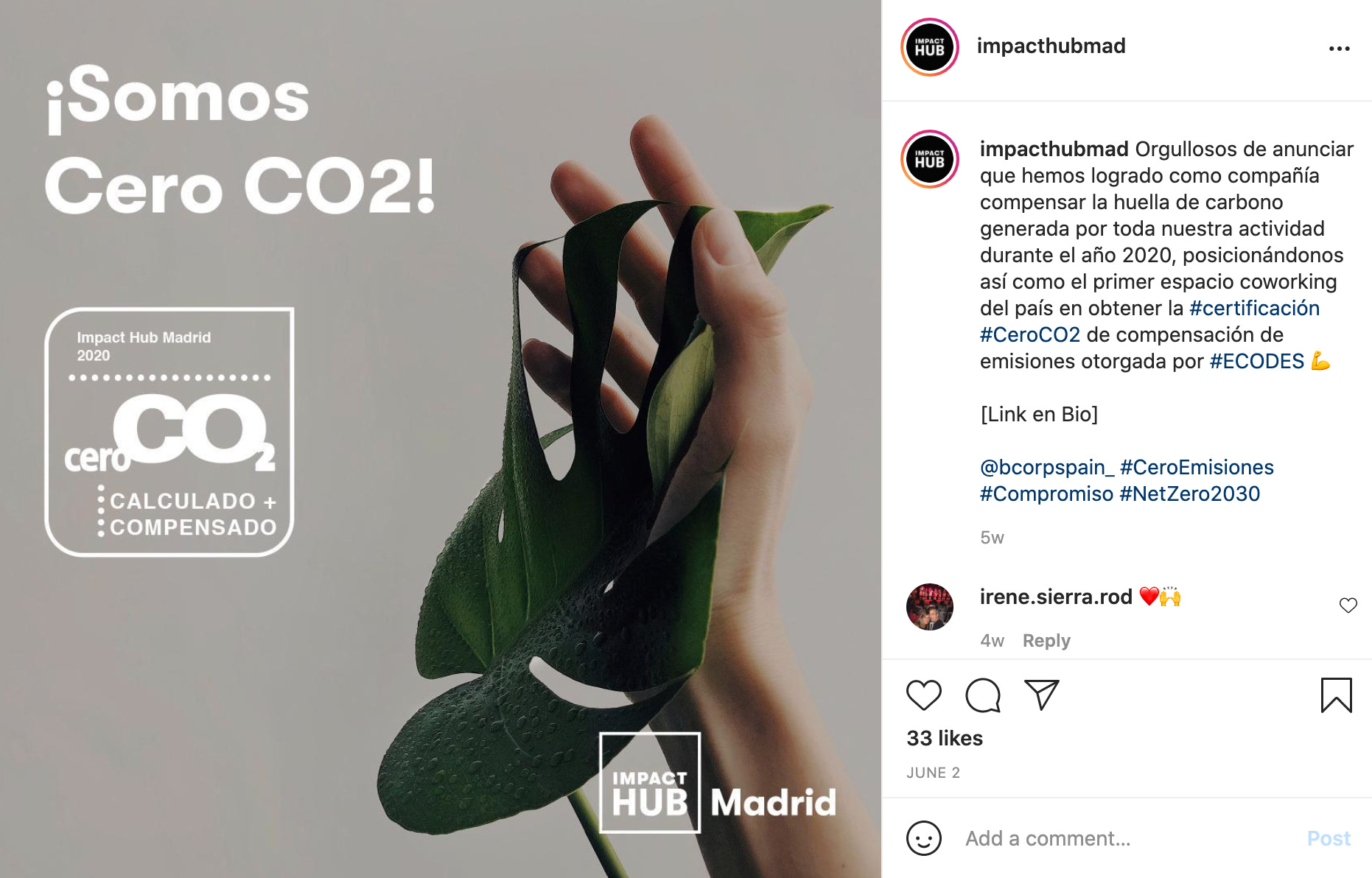 an instagram post by impacthubmad