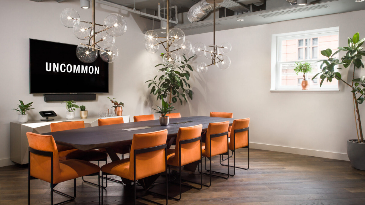 an empty coworking conference room