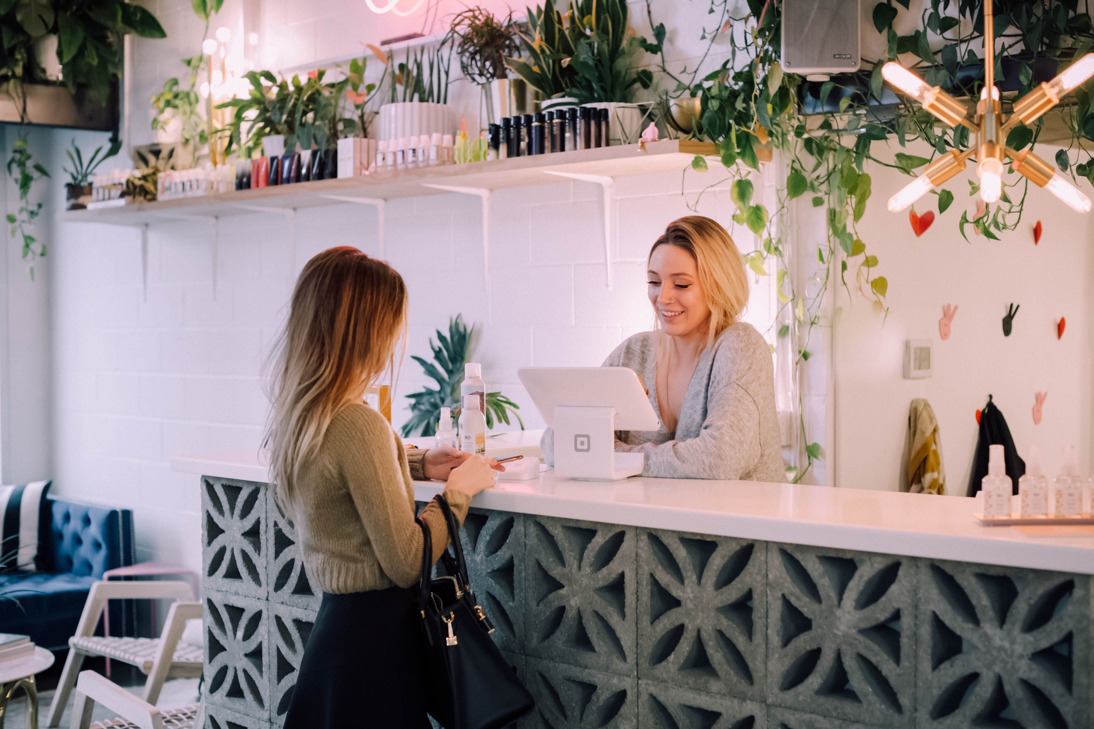 two women chatting