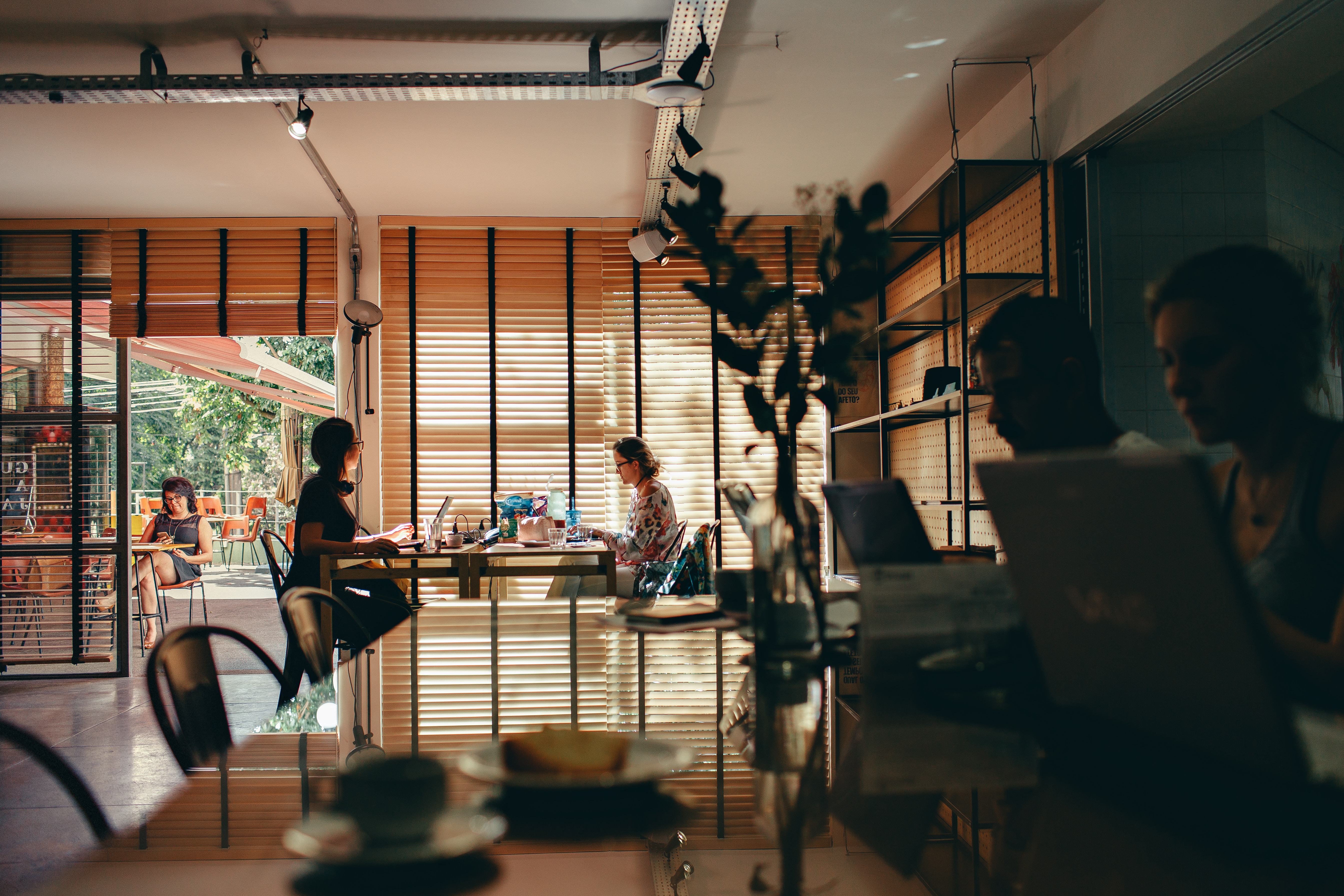 people working from a coworking space