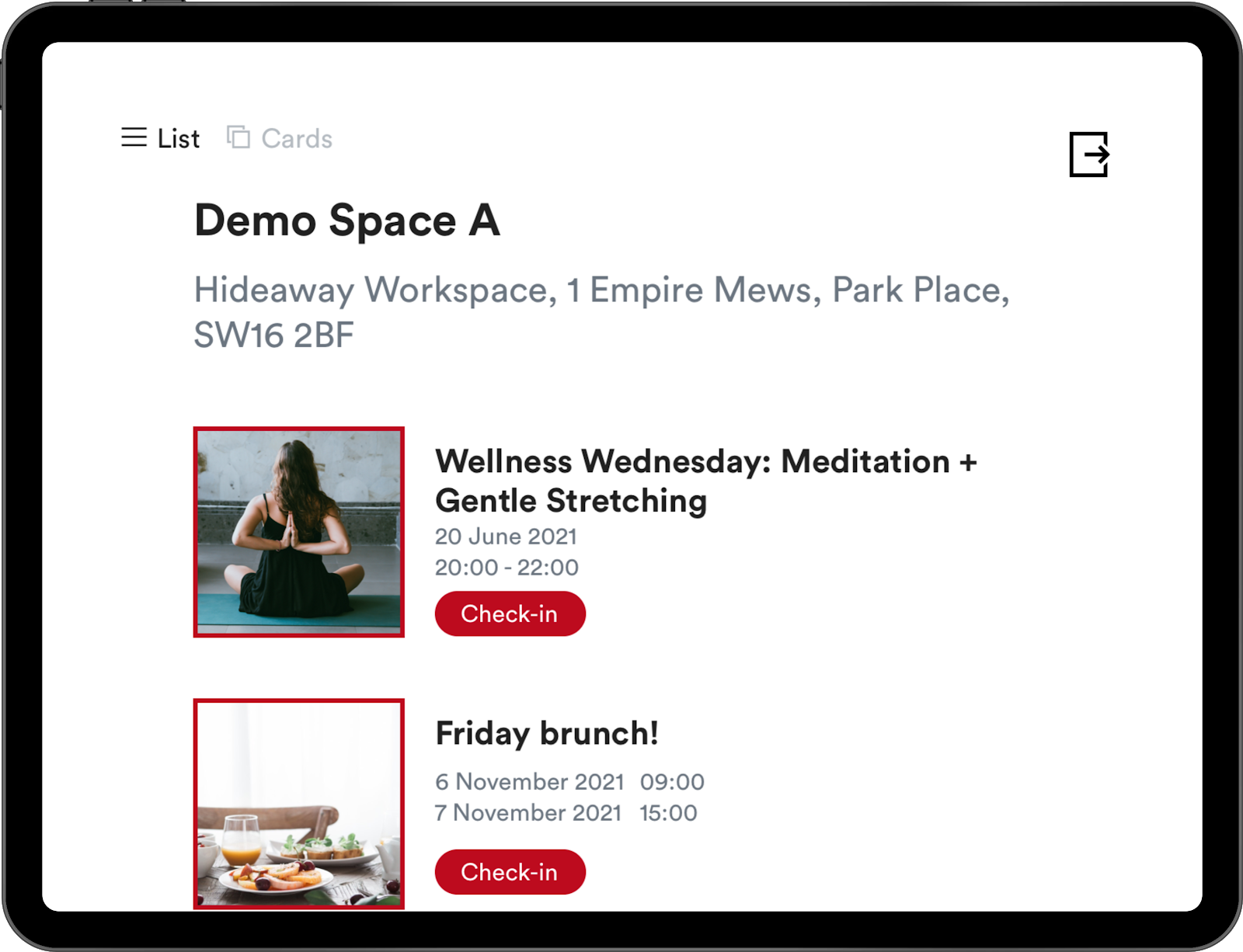 NexEvents app screenshot