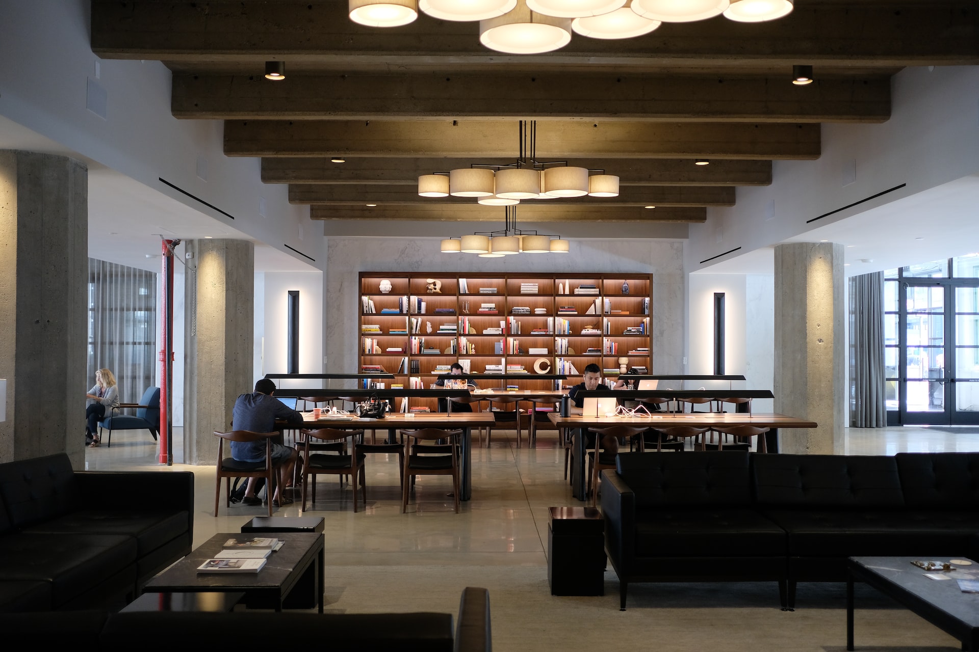 people working from a coworking space
