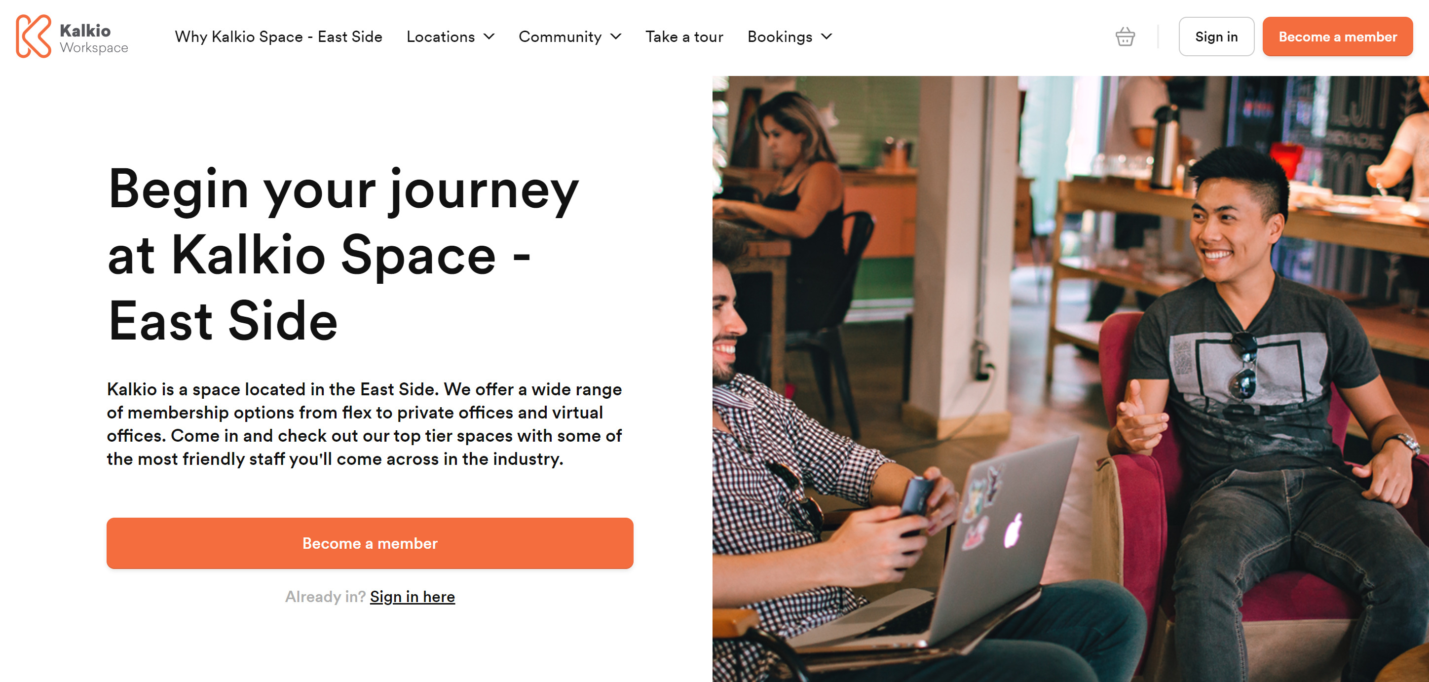 kalkio workspace homepage screenshot