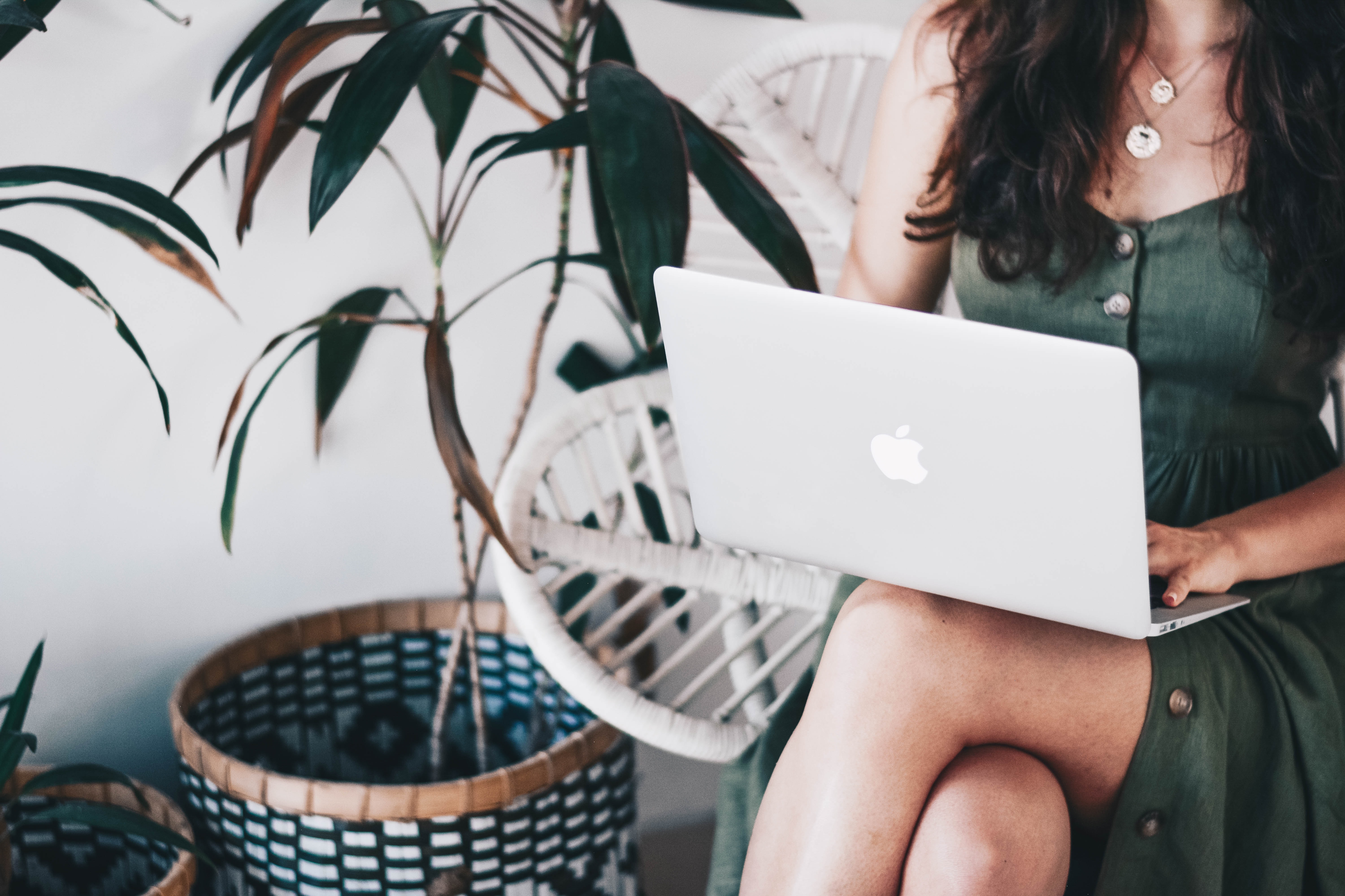 a woman working on a laptop