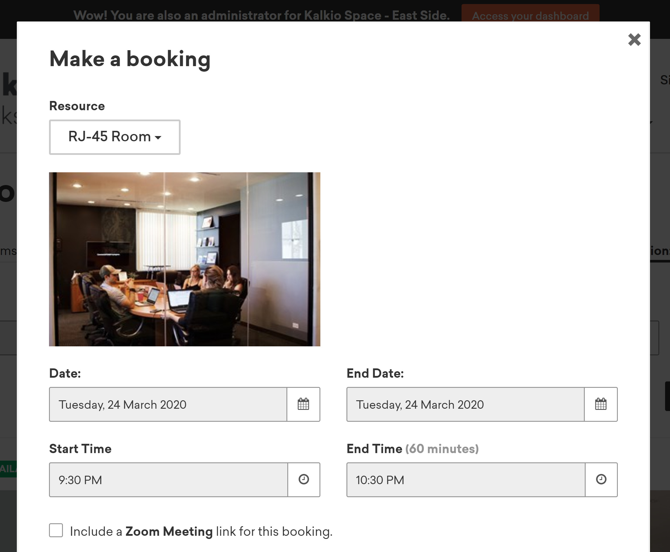 make a booking screenshot