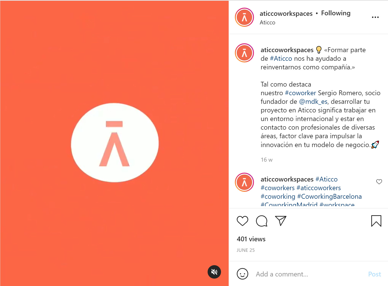 aticcoworkspaces social media post