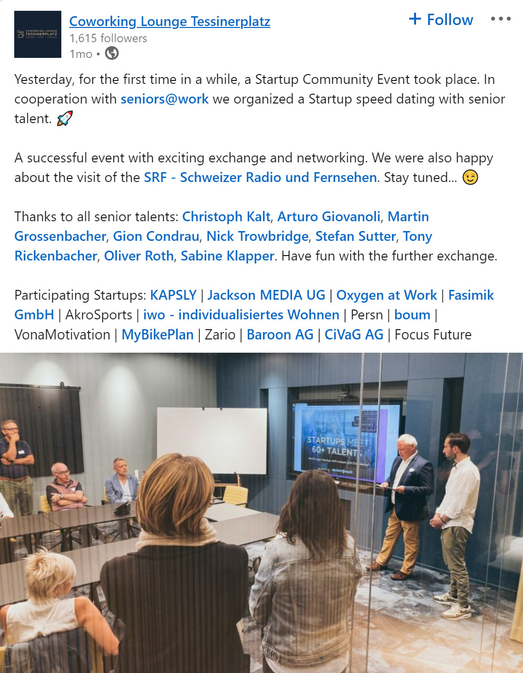 coworking lounce tessinerplatz social media post