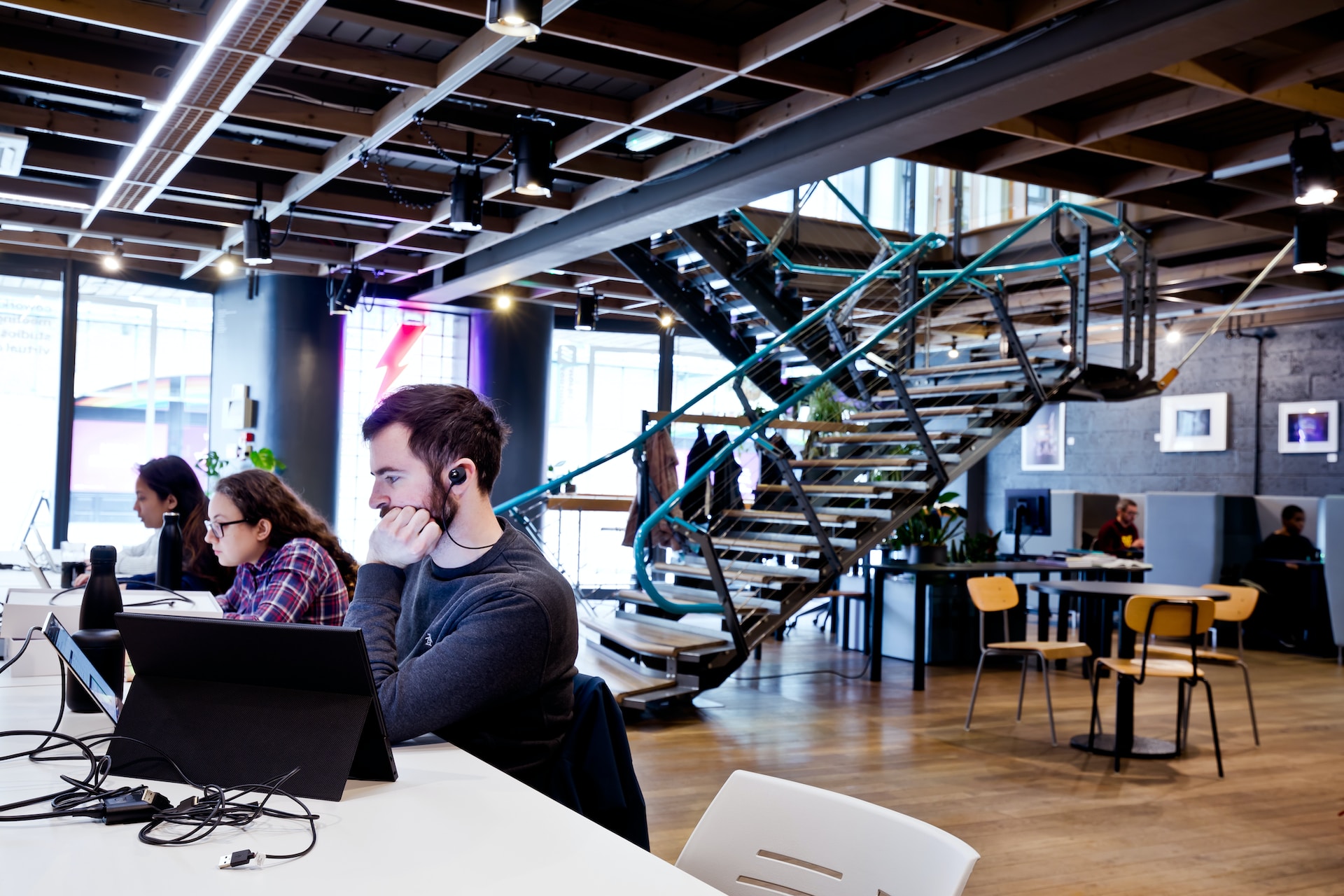 people working from a coworking space