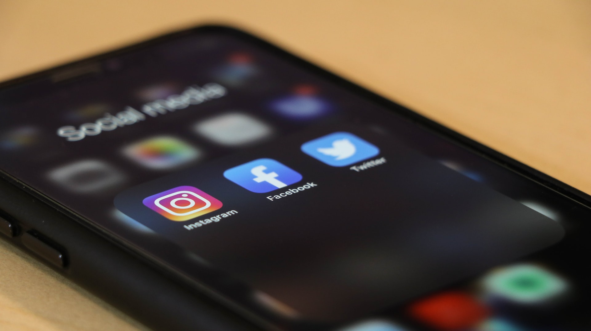 social media apps icon on a smartphone screen