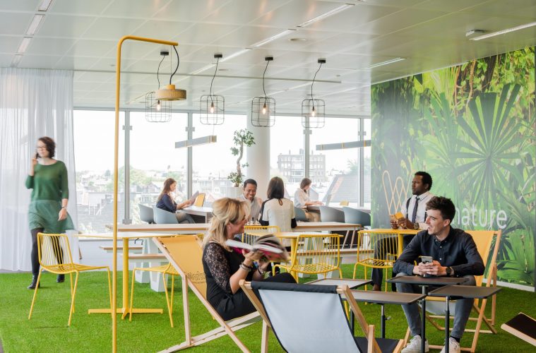 people working from a coworking office