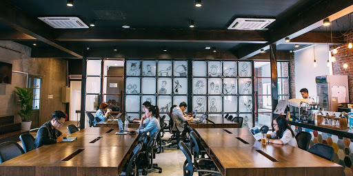 people working from a coworking office