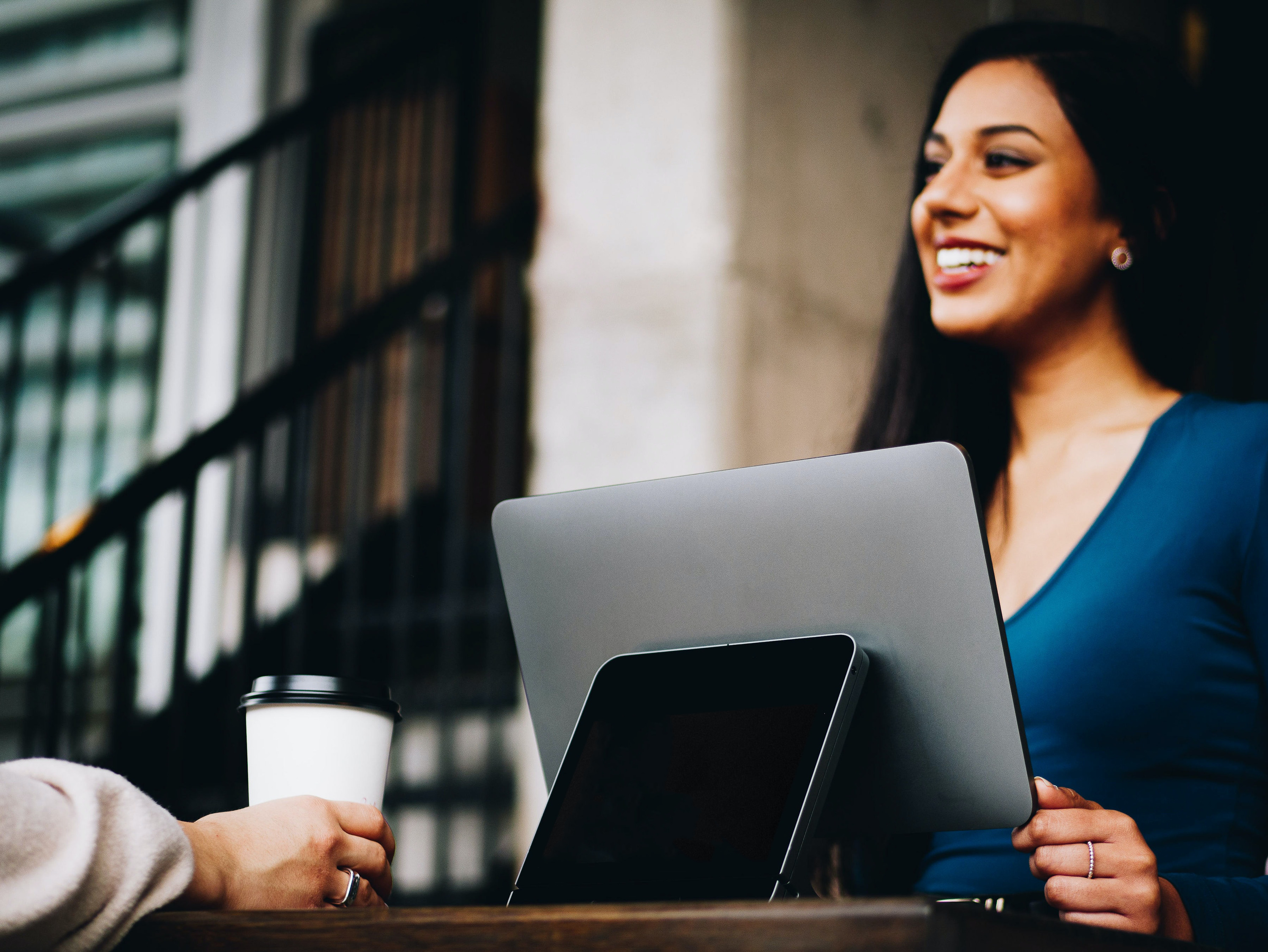 woman working on laptop