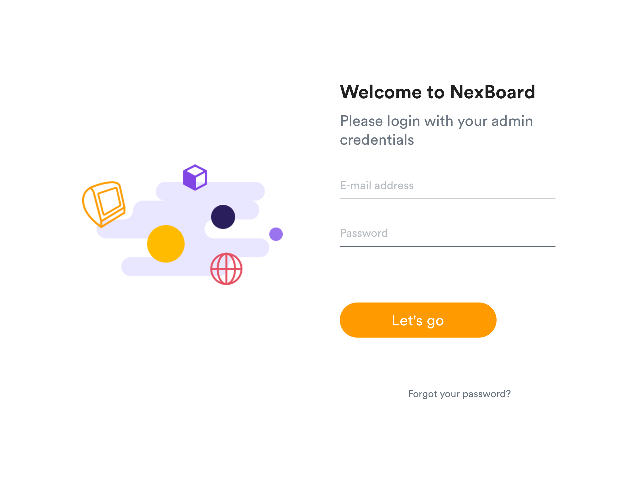 welcome to NexBoard app screenshot