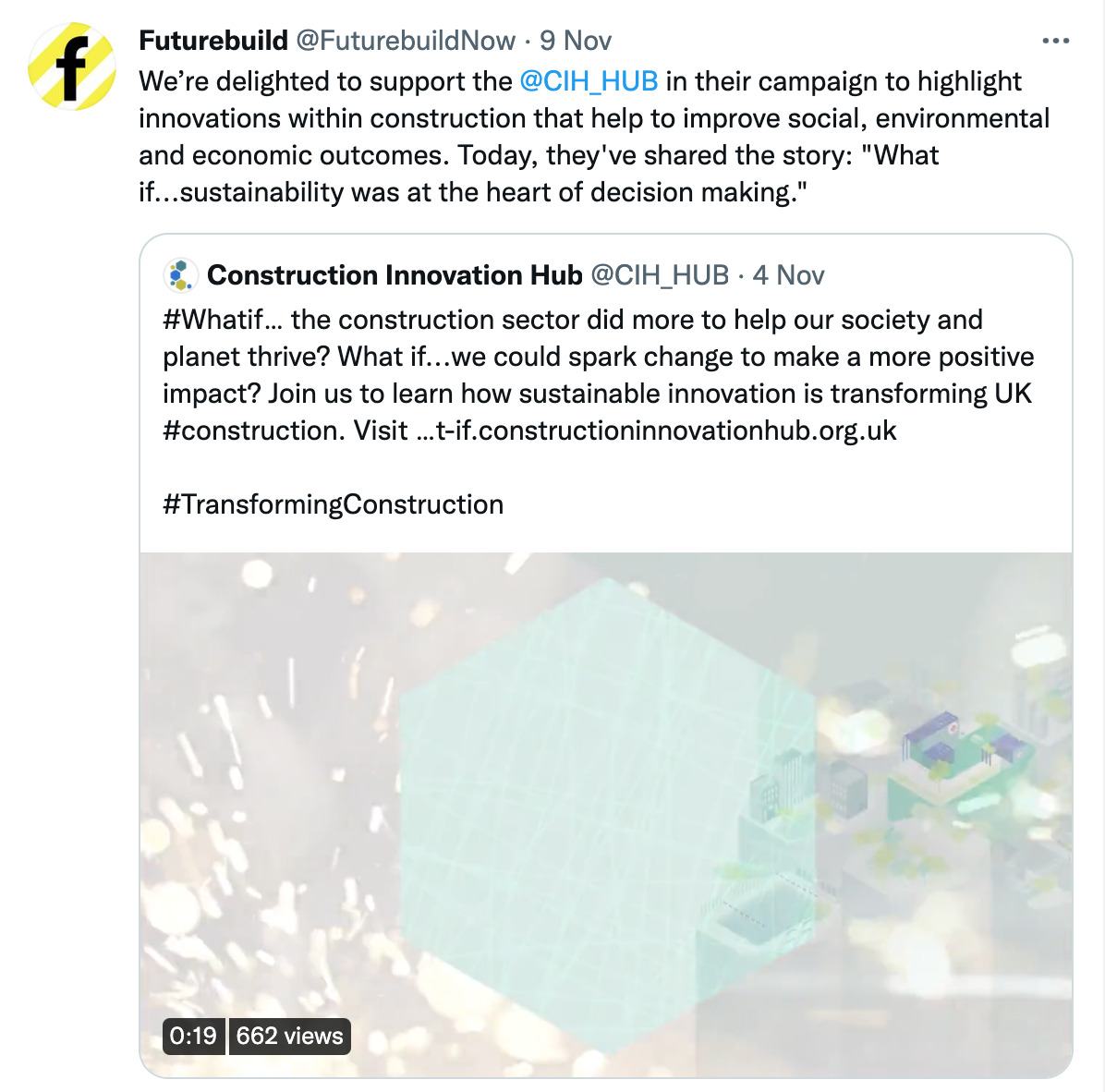 a social media post by futurebuild
