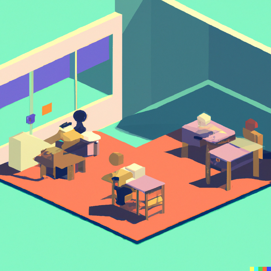 illustration of a coworking office