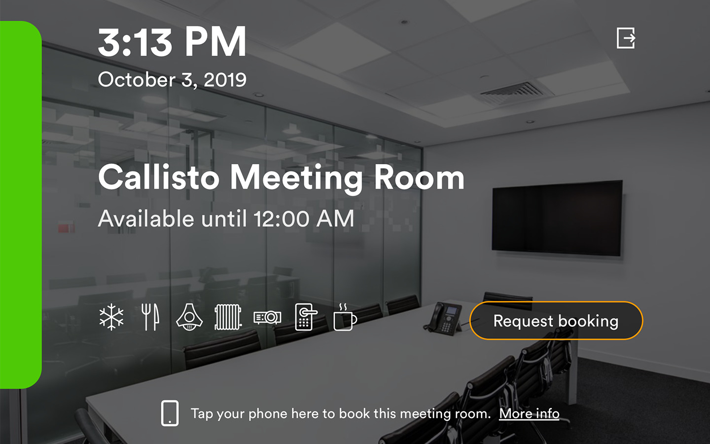 NexBoard app request booking for a meeting room
