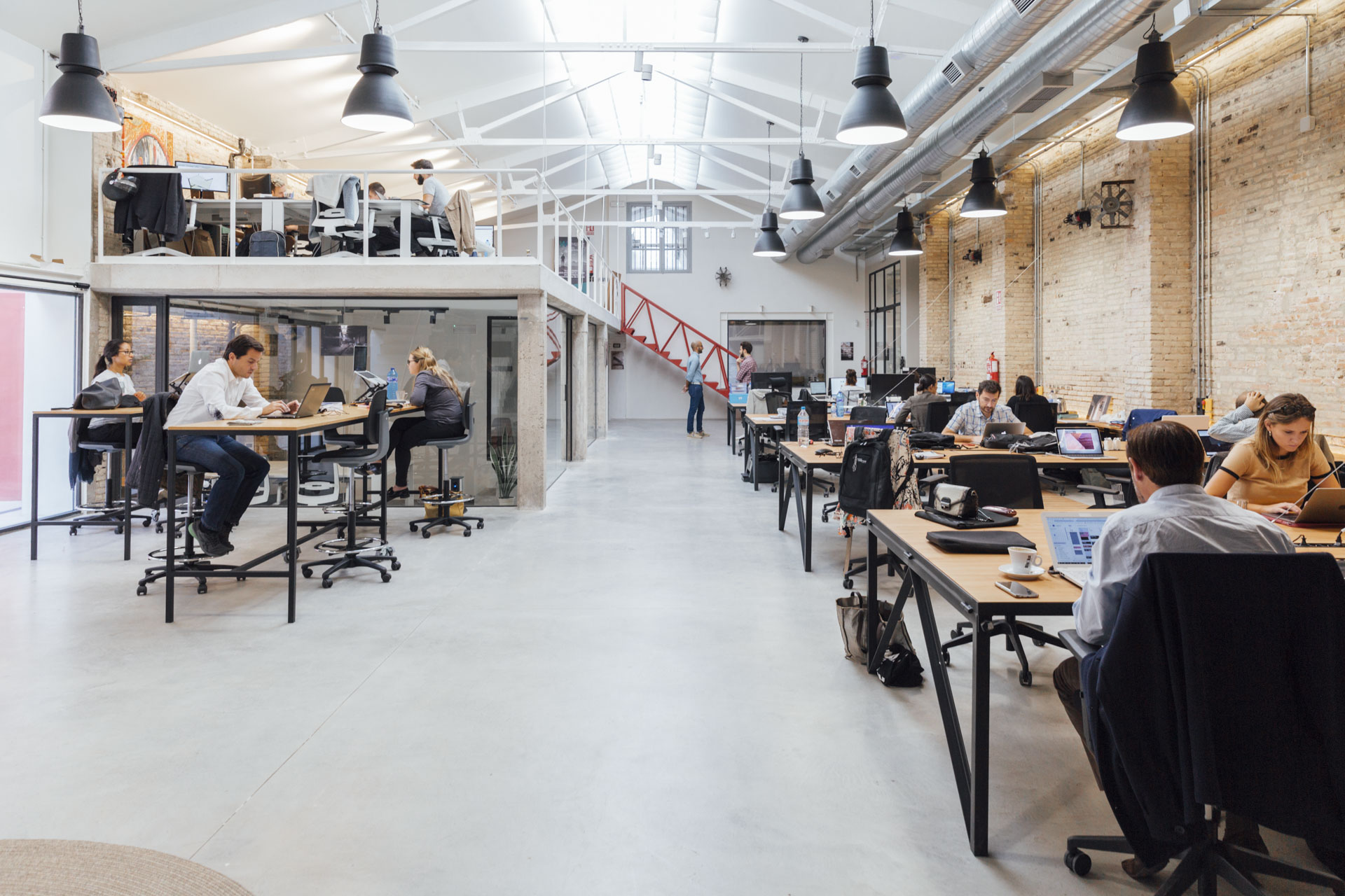 people working from a coworking space