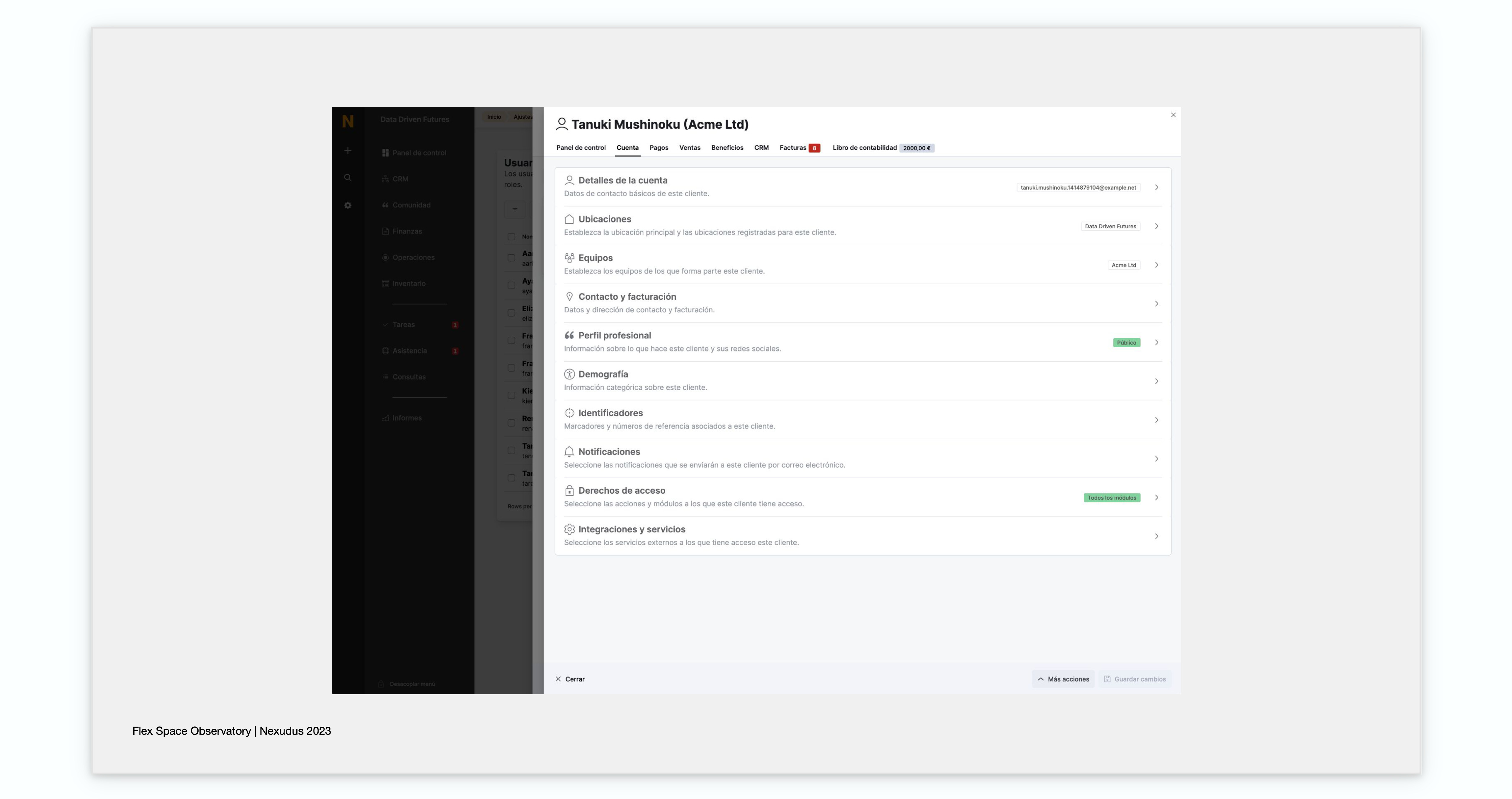 A unified data view from a customer within the Nexudus Platform