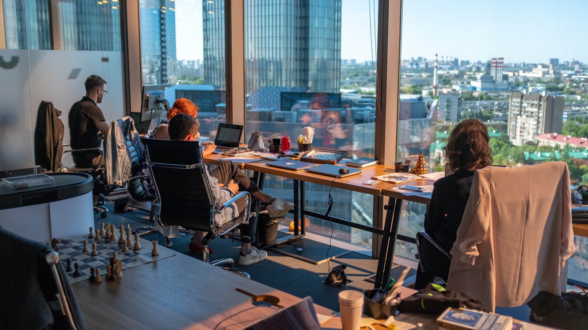 people working from a coworking space