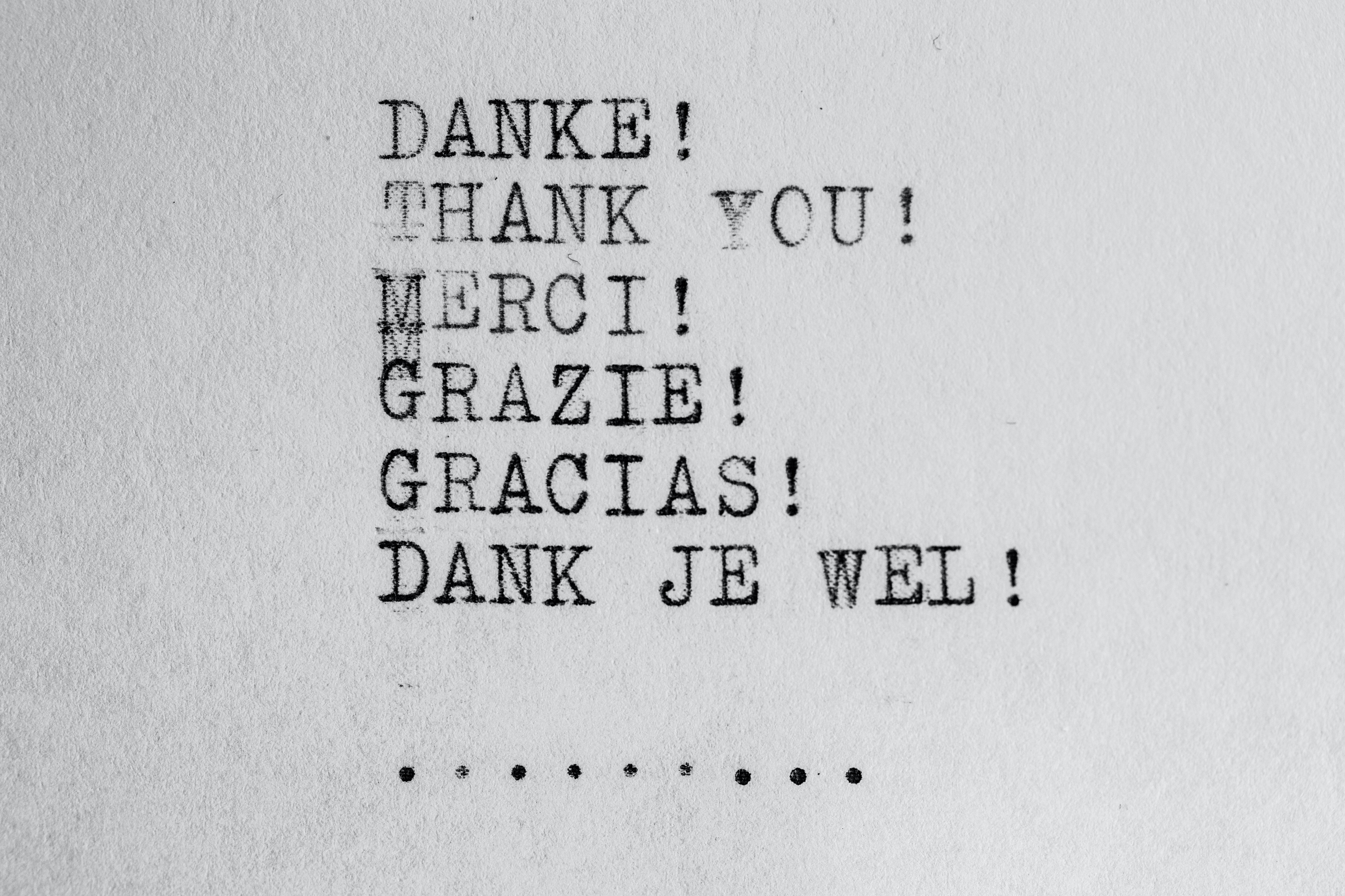 thank you written on different languages