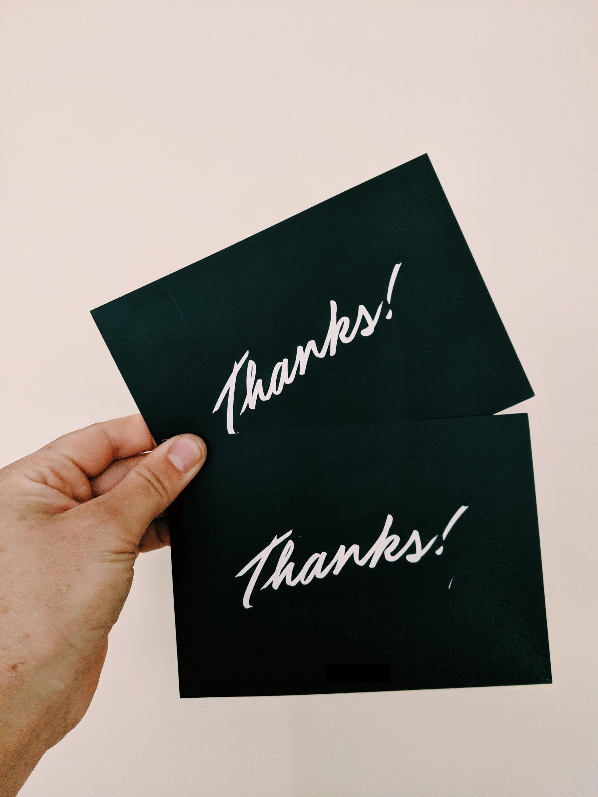 black thank you cards