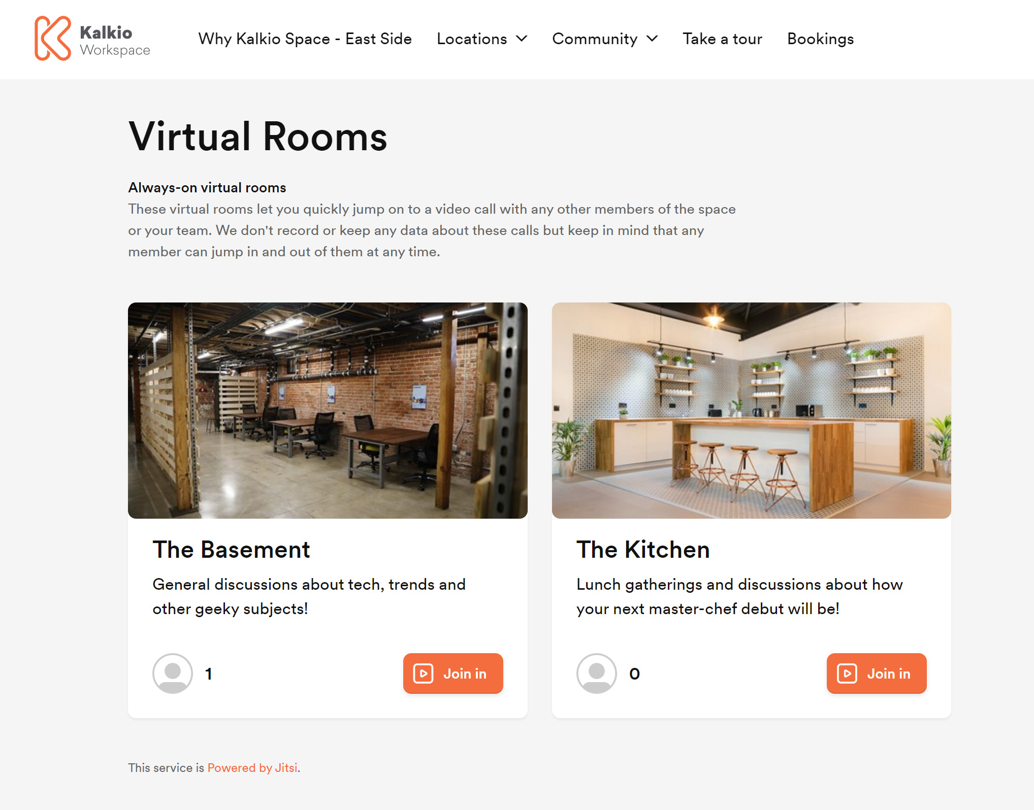 nexudus app virtual rooms screenshot