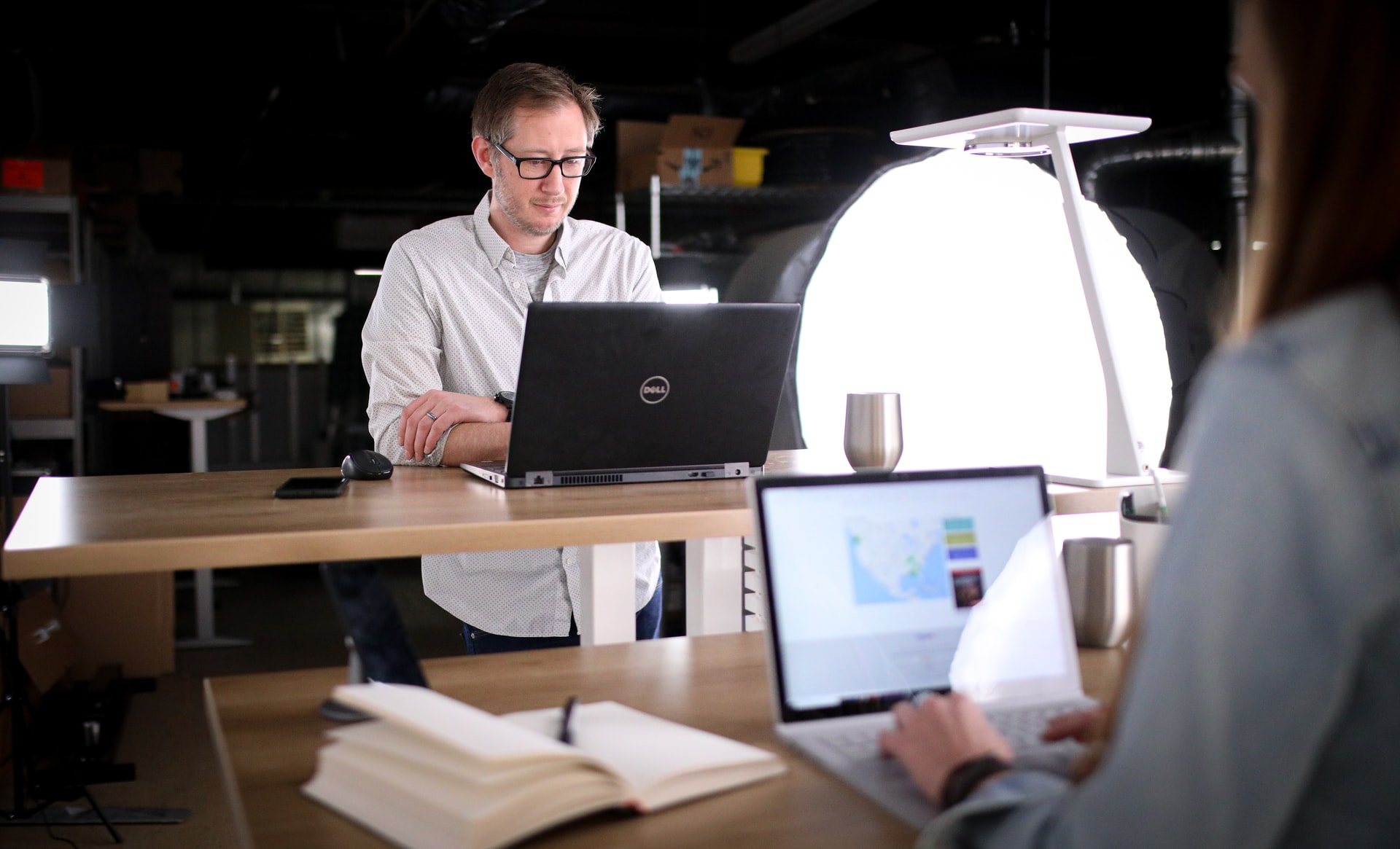 people working in a coworking space