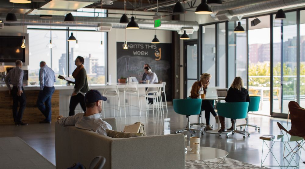 people working from a coworking space