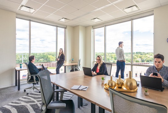 people working from a coworking space