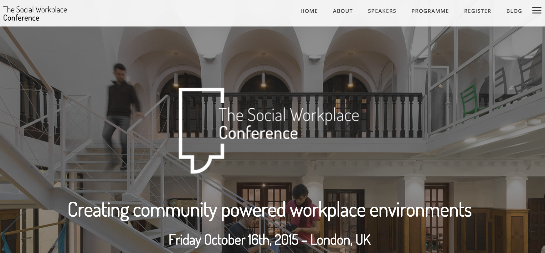 the social workplace conference event banner