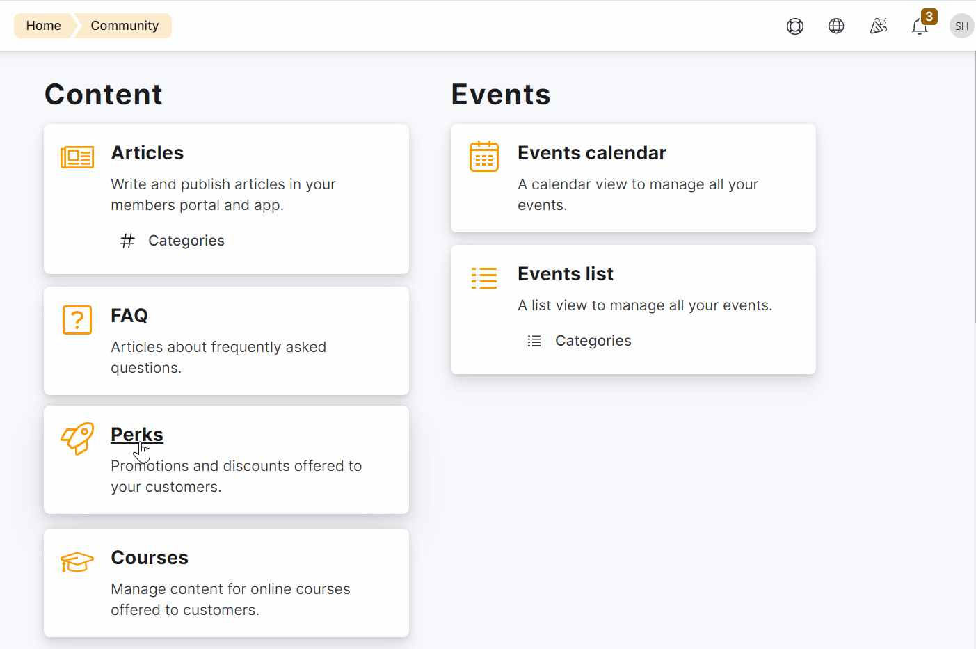 Customise perks and perk availability from start to finish.