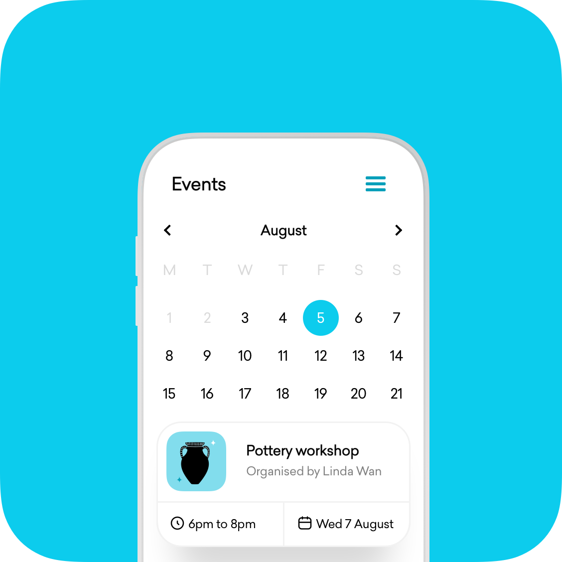 A wealth of event customisation features
