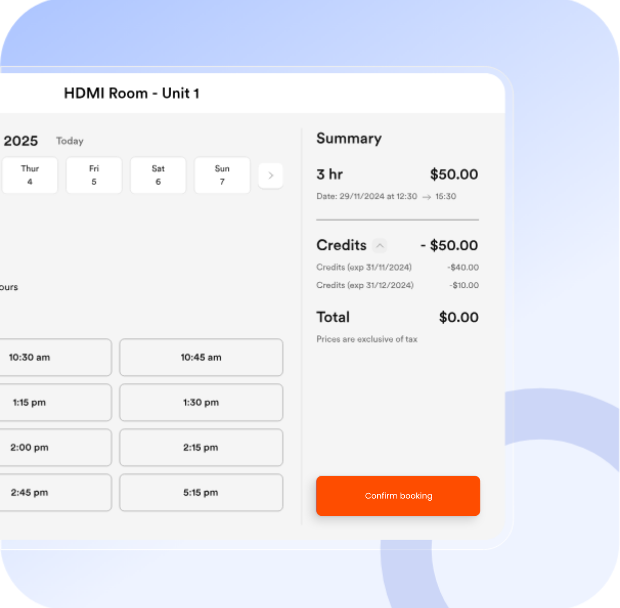 Nexboard booking page