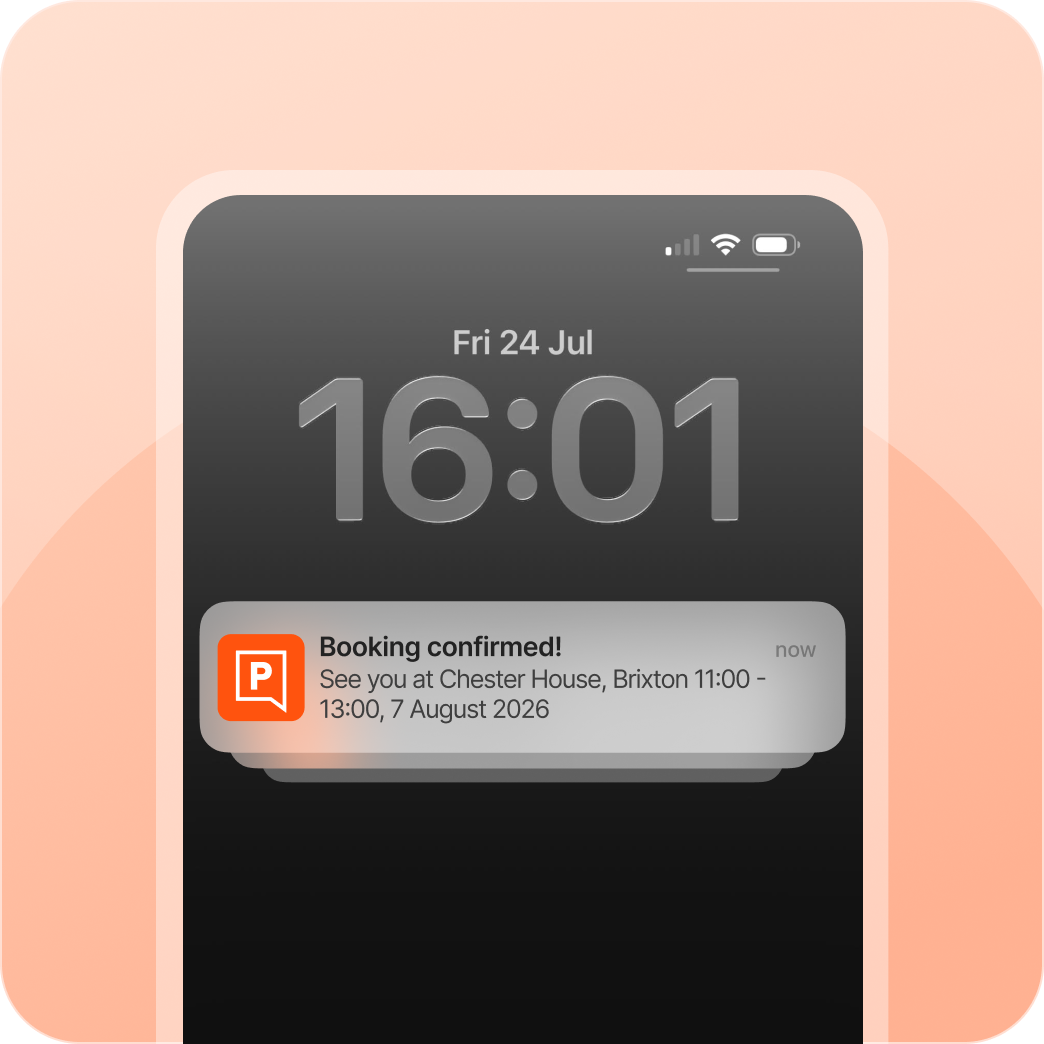 A mobile phone lock screen with a notification from Passport