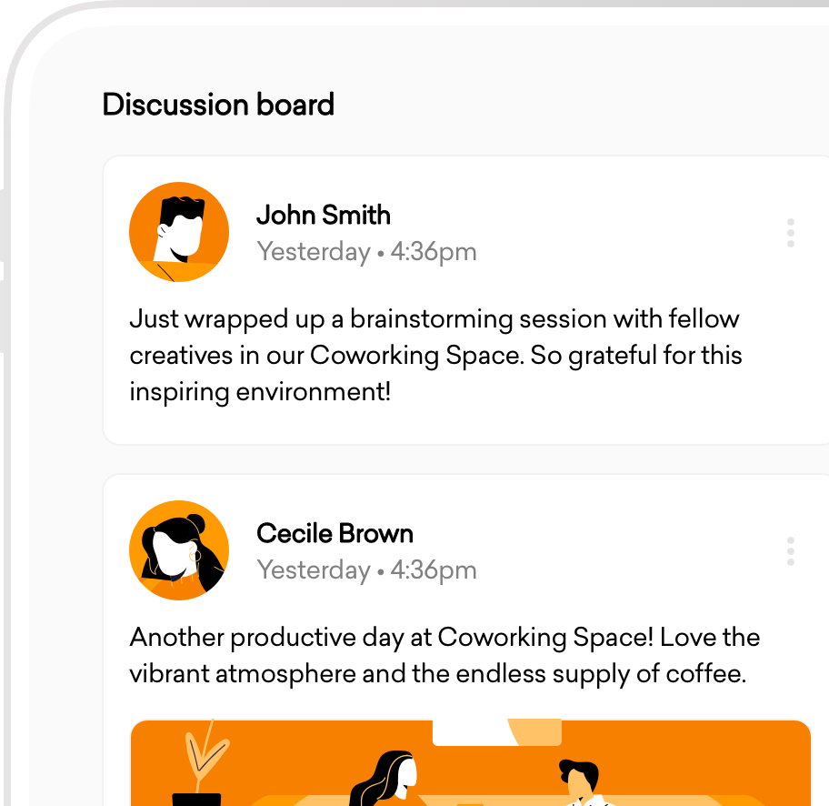 Tenants and Members discussion board