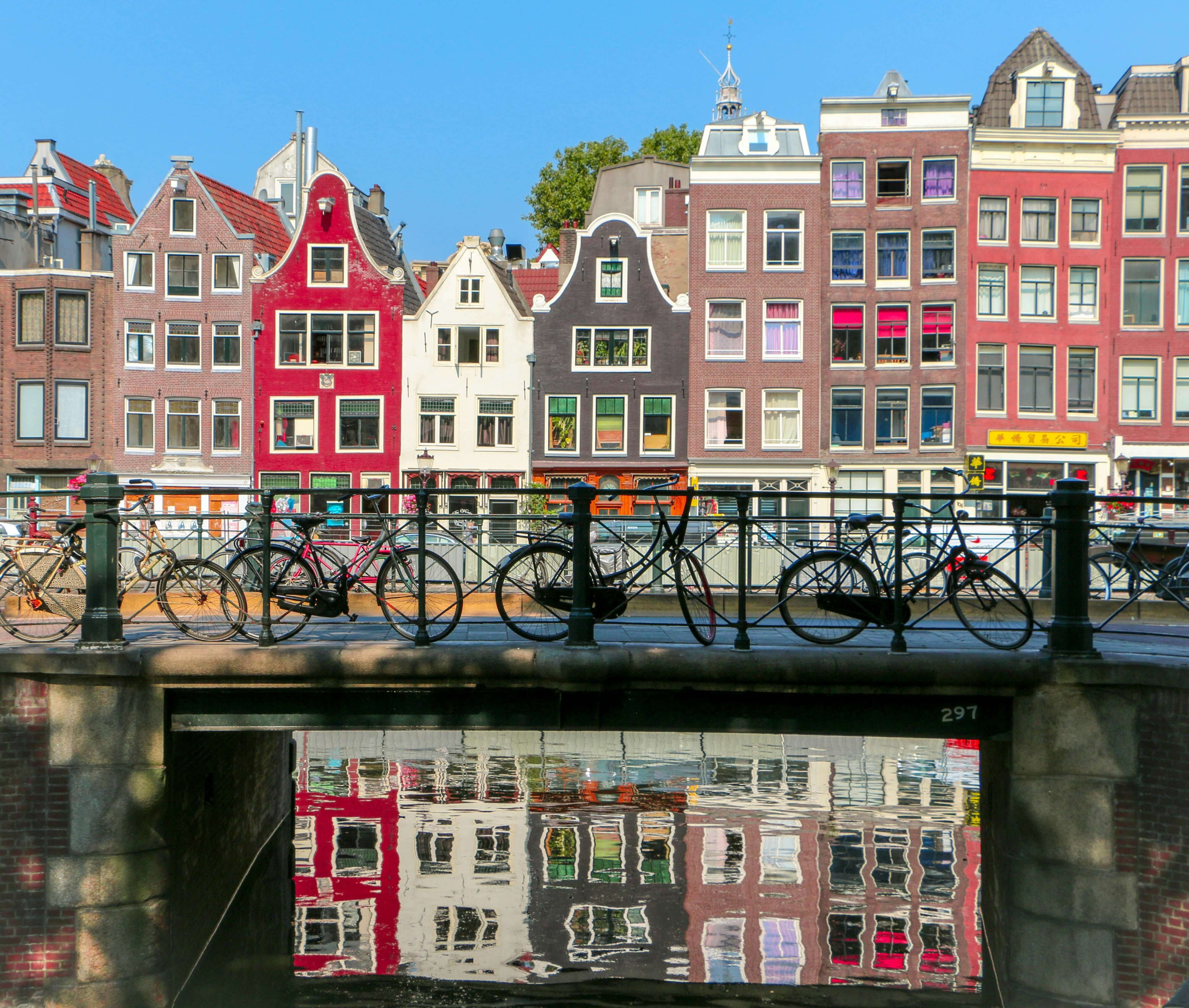 The famous canal in Amsterdam