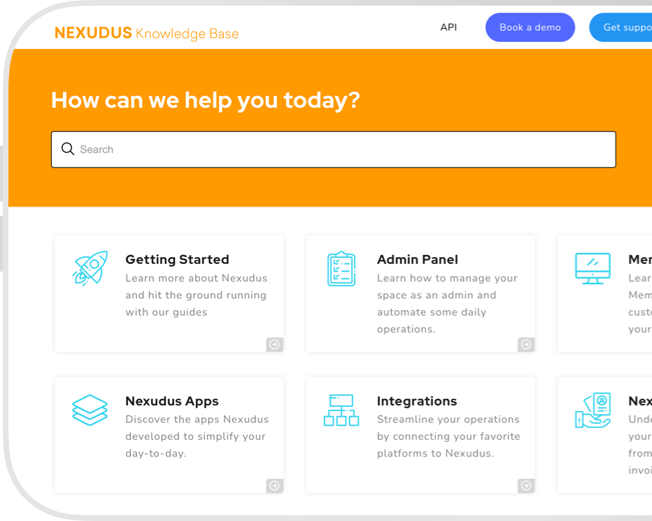 nexudus knowledge base screenshot