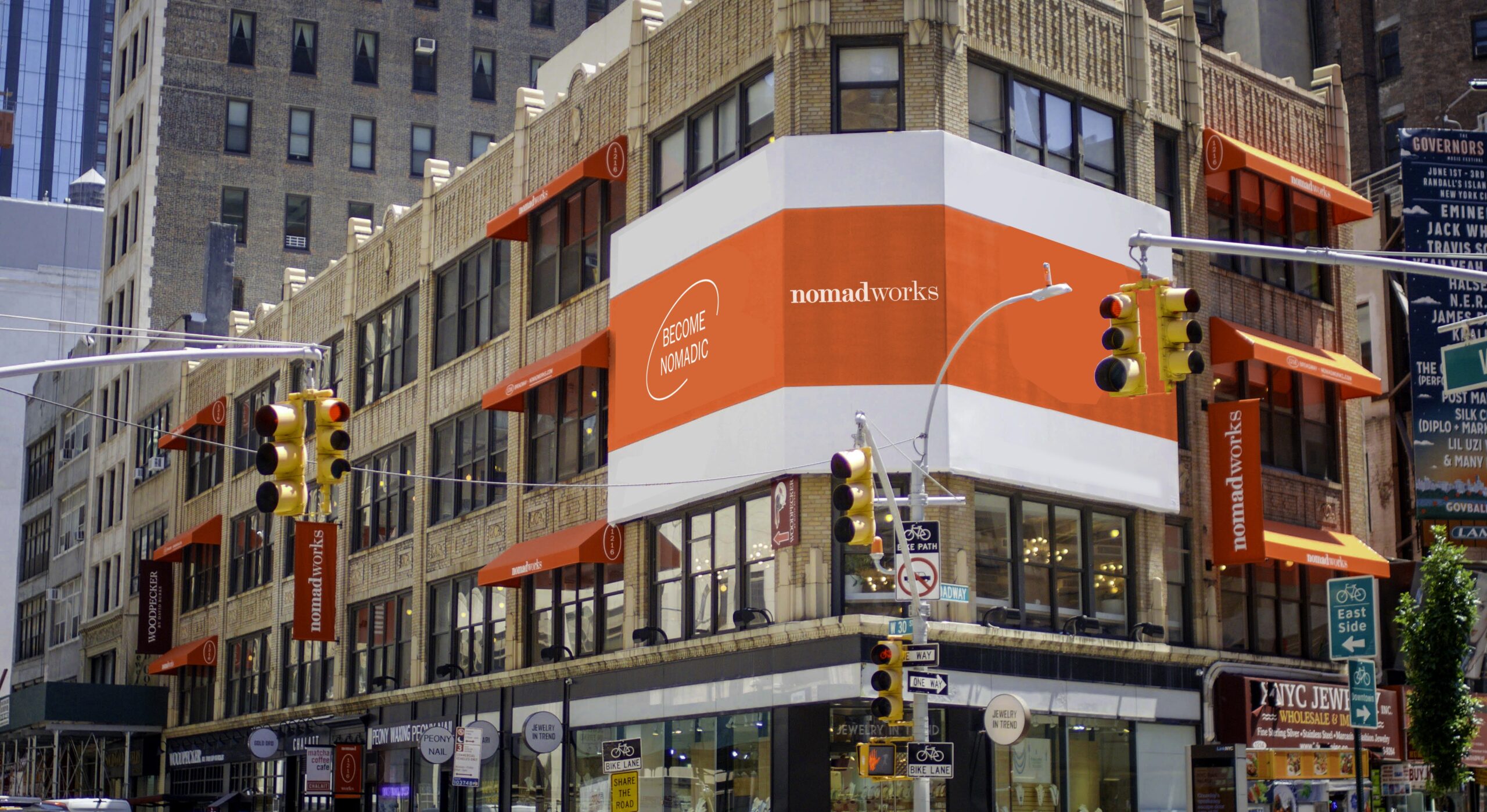 Exterior shot of Nomadworks, NY
