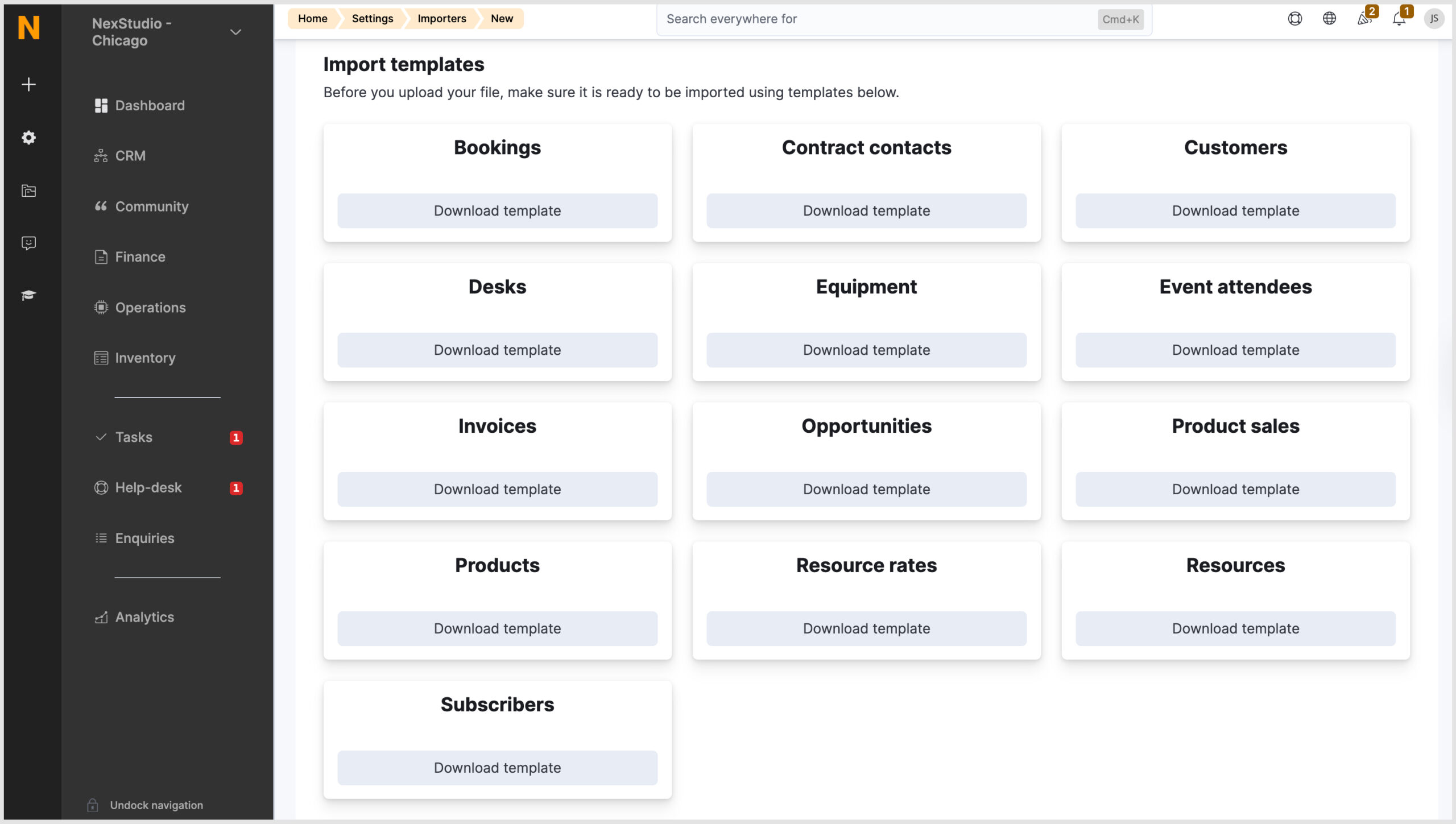Admin Panel - Bulk Import Tool