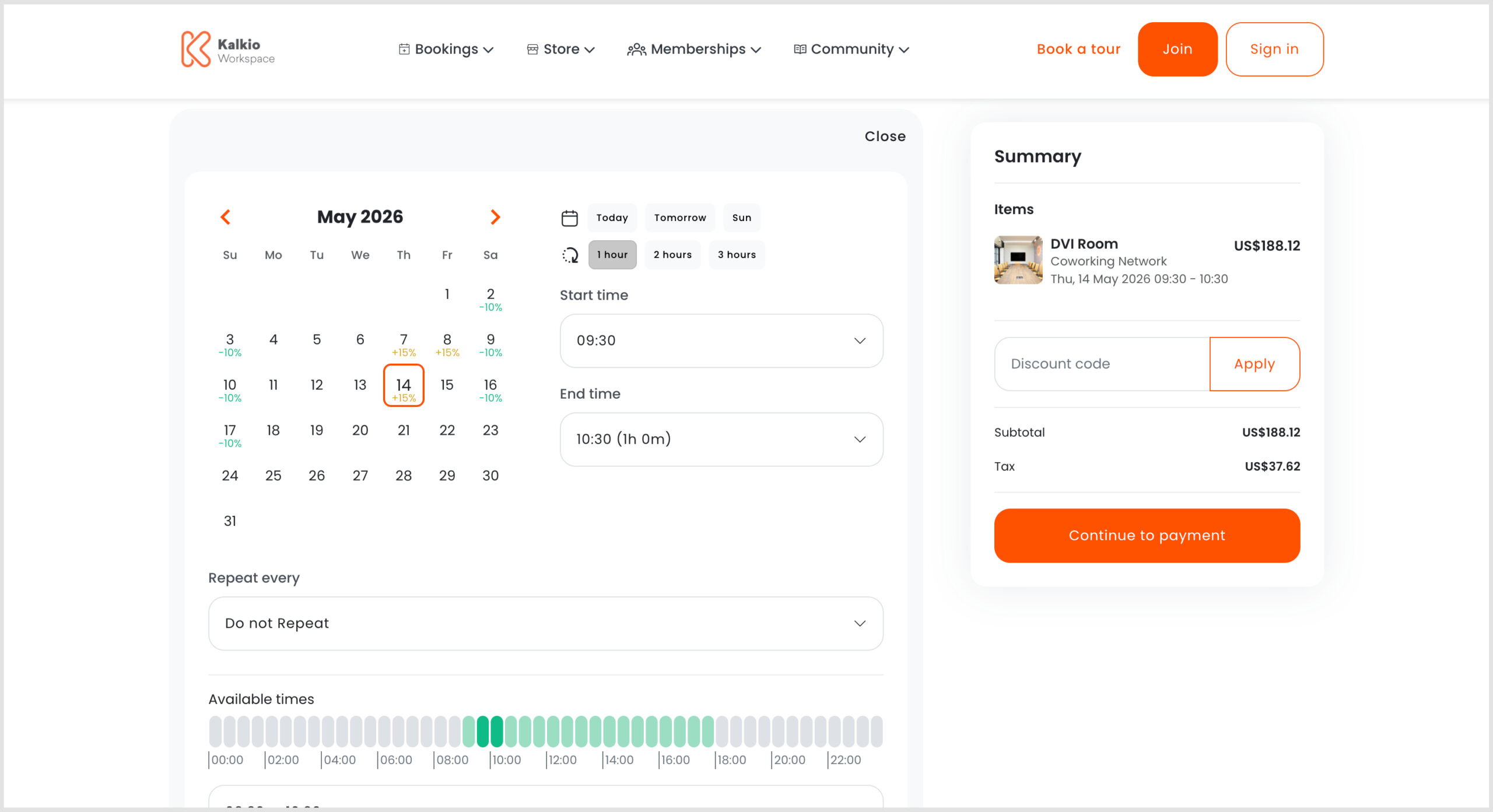 Example of how dynamic prices display on the Members Portal.