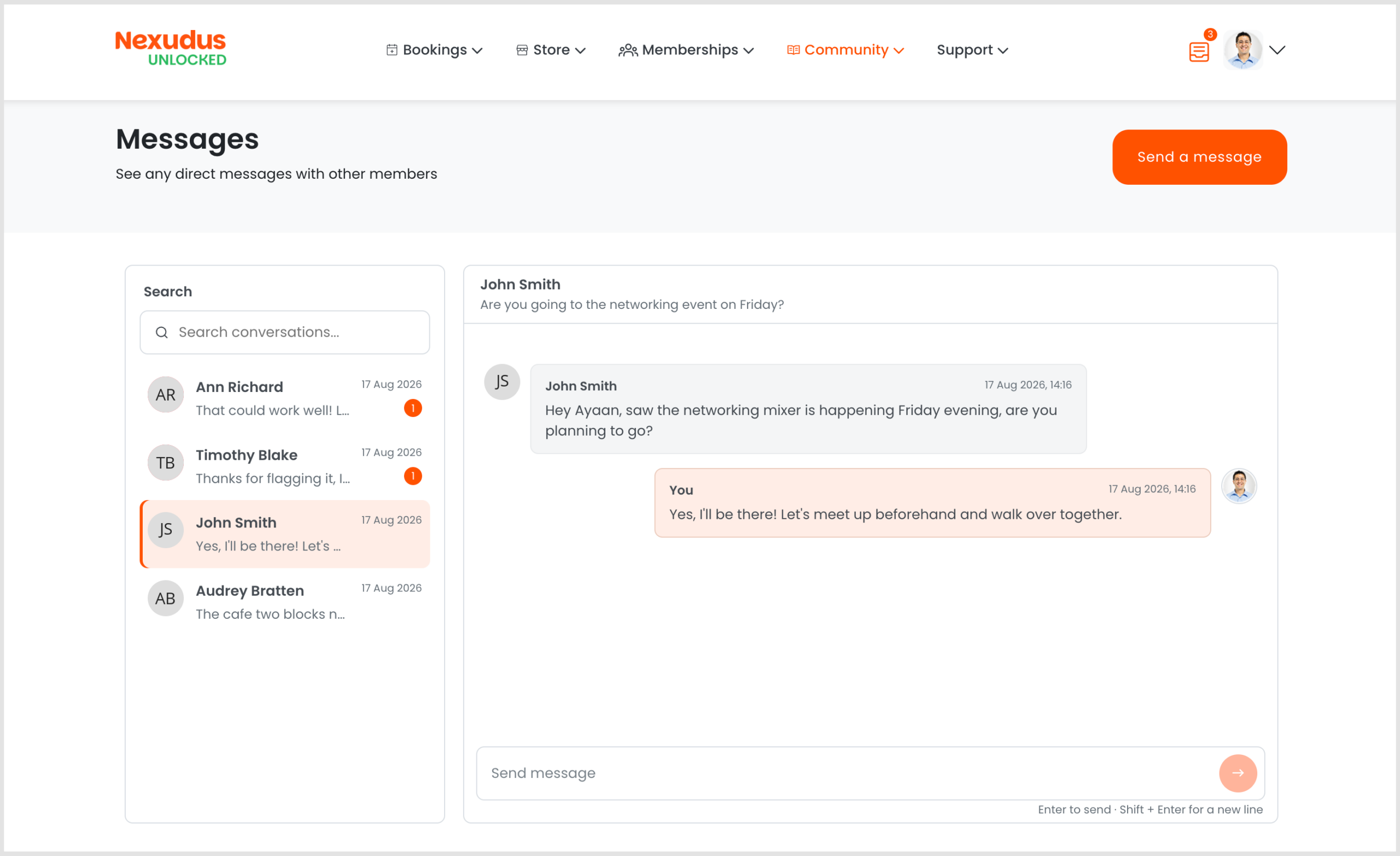 Private Messages section on MPv5